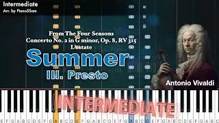 [Intermediate] Summer III.  Presto from The Four Seasons - Antonio Vivaldi | Piano Arrangement