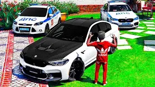 ОТЕЦ И СЫН В GTA 5 - ШКОЛЬНИКА НА БМВ М5 ПОЙМАЛИ КОПЫ ДПС ! ⚡ГАРВИН