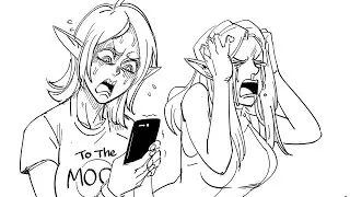 Elven Five Stages of Cope | comic by baalbuddy