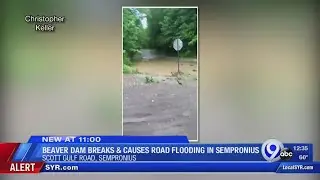 Beaver Dam breaks causing road flooding