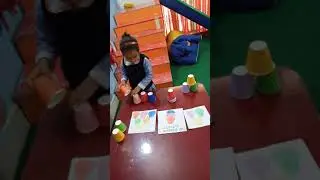 Pre School Cup Stacking activity (colour recognition)