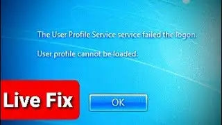 The User Profile Service failed the logon. User profile cannot be loaded.