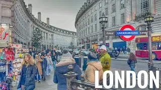 London, England 🏴󠁧󠁢󠁥󠁮󠁧󠁿 Winter Street Walk - Feb 2025 - 4K 60fps Walking Tour
