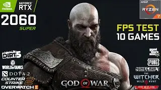 👌 Ryzen 7 2700 + RTX 2060 super FPS TEST (witcher/cs2/gow/pubg/dota2/wot/gta/ow2/dirt/minecraft)