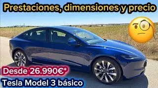 Prestaciones, precio, dimensiones, interior y consumo diario Tesla Model 3 básico 2024 desde 26.990€
