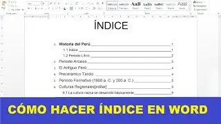 CÓMO HACER UN ÍNDICE EN WORD