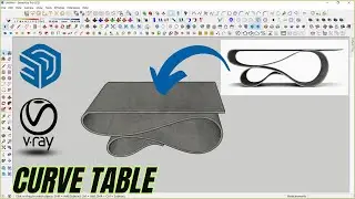 How to make curve table | Furniture design | Sketchup | Vray render