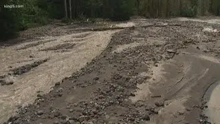 Debris flow carrying mud, rocks closes Mount Rainier park road