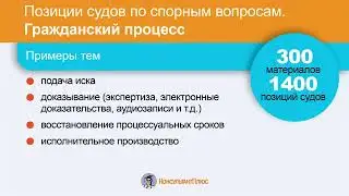 Позиции судов по спорным вопросам: гражданский процесс, трудовое право, корпоративное право