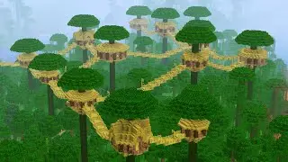 I Built a Bamboo Village in the Trees!