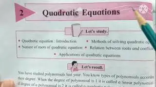 Quadratic Equations Class10th Maths-1 Most Important Activity