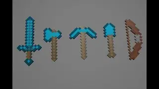 Minecraft Yapıyoruz.  Kılıc, Kazma, Balta, Kürek, Yay Modelleme (Part 2)