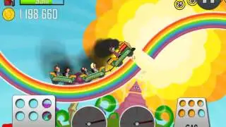 Train on rainbow does NOT go well! | Hill Climb Racing