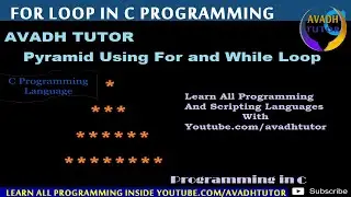 star pyramid in  c || star pattern program in c || full star pyramid using c || avadh tutor