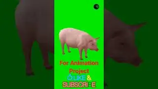 Pig 🐖 standing idle #green #jerma #animation #chromakey #