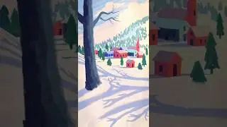 3D Christmas card using markers #shorts #blender3d #b3d #illustration #3dart #vfx