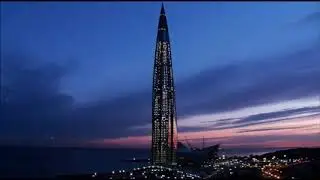 Lakhta Center. Закат. Таймлапс