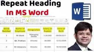 How to repeat heading in MS word on every page
