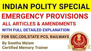 Emergency Provisions//Types of emergencies//National emergency article 352//POLITY BY SWETHA MA'AM