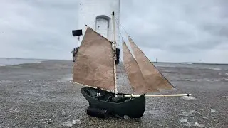 Запуск парусника из пластилина.