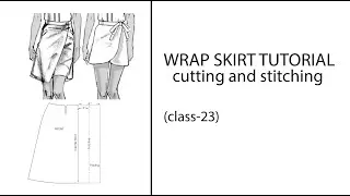 wrap skirt cutting and sewing / class- 23/ step by step tutorial for beginners