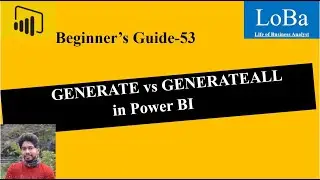 Power BI GENERATE vs GENERATEALL function | Generate in PBI | Generate all in PBI | Row level filter