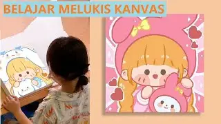 DIY Melukis Kanvas Cat Lukis Canvas Painting Coloring DIY 20x20Cm