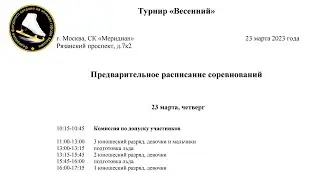 Турнир по фигурному катанию на коньках "Весенний" 23 марта 2023 г., Москва