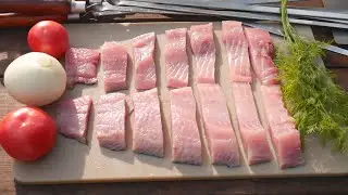 FISH SHASHLIK. CARP on the grill.