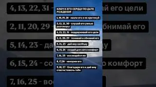 КЛЮЧ К ЕГО СЕРДЦУ ПО ДАТЕ РОЖДЕНИЯ