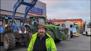 "Es leben die Bauern!" Traktoren & LKW vor ALDI in EISENBERG / SHK - #Bauernprotest 31. Januar 2024