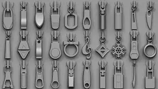 Brush: 50 Zipper Pullers + IMM + OBJ + FBX + UV + Video Tutorial Vol01 || Intro