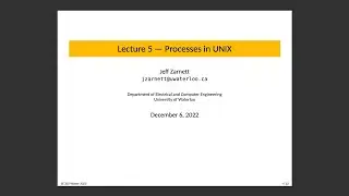 SE 350 Lecture 5: Processes in Unix