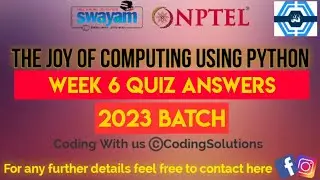 The Joy Of Computing Using Python | Week 6 Answers 2023 | NPTEL | SWAYAM