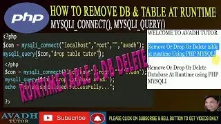 drop database table dynamically using php mysqli | remove table and database in php mysqli