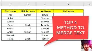 TOP 4 METHOD TO MEGE THE TEXT IN EXCEL