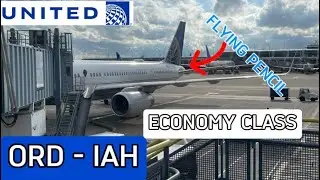THE TRUE FLYING PENCIL! | United Airlines (Economy) | Boeing 757-300 | Chicago (ORD) - Houston (IAH)