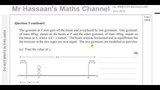 WME01/ 01, Mechanics M1 (IAL) June 2019, Q3, Moments