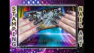 Стемпинг с Голографической втиркой на пластину Creative Shop 43 / Stamping Nail Art.