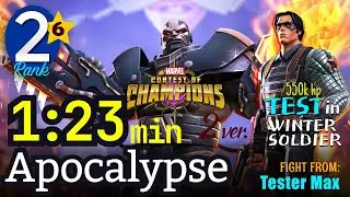 1:23 min! APOCALYPSE 6* Rank2 [Synergy: Professor-X, W. Magneto,  No-boost] ver.2 #apocalypse
