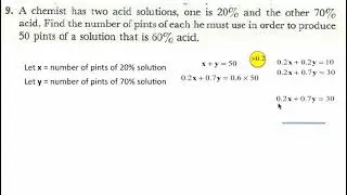 Systems of Equations Word Problems. Question 9