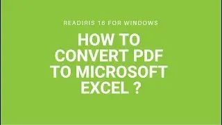 Readiris 16 Windows: How to convert PDF to Microsoft Excel?