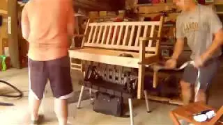 Cherry Teak Garden Bench Assembly