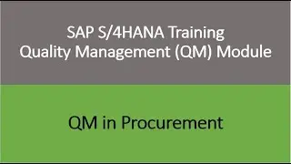 Video 12 - SAP S/4HANA Quality Management (QM) module training - QM in procurement