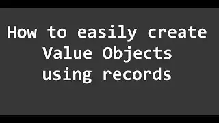 How to create value objects using records