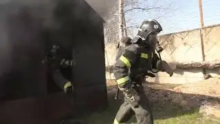 Тренировка брянских газодымозащитников
