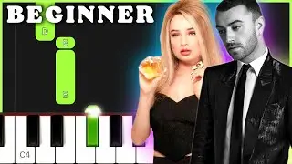 Unholy - Sam Smith & Kim Petras | BEGINNER PIANO TUTORIAL