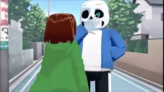 [mmd x undertale] kissed on the first date sans x shift chara *requested*