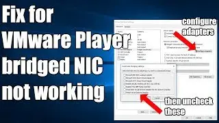 VMware Player Bridged Network not Working