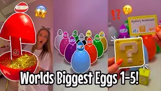 [ASMR] Opening the WORLDS BIGGEST Rainbow Mystery Eggs!!🫢🥚🌈⁉️| Eggs 1-5!🥳 | Rhia Official♡
